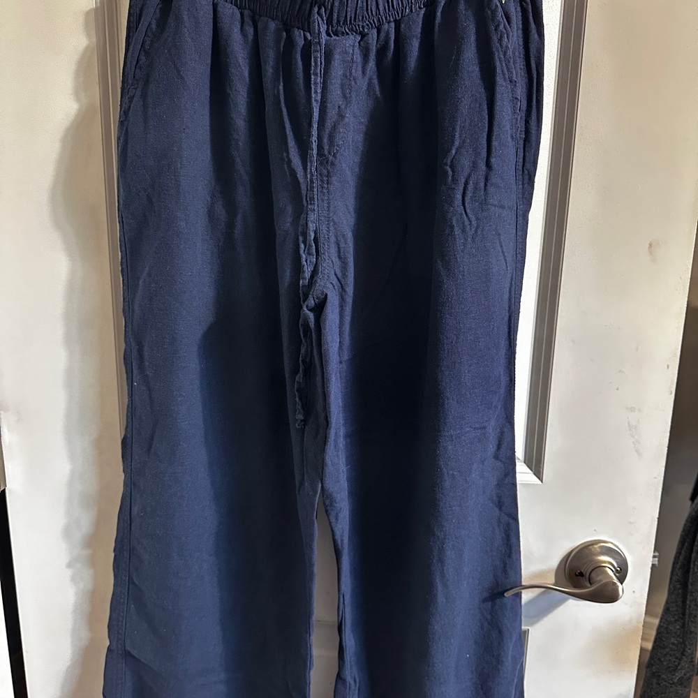 Briggs Women’s Linen Blend Pants – Size M – Navy Blue - Picture 3 of 7